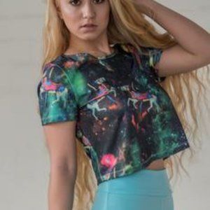 Women Tribal Summer Galaxy Printed Sports Yoga Sho